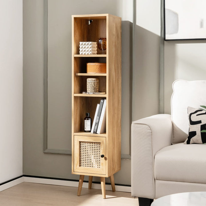 Giantex 54" Tall 4-Tier Bookcase with Door