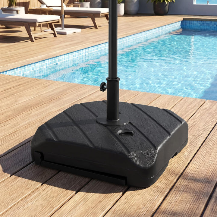 Giantex Rolling Patio Umbrella Base with Wheels and Pull Rod Fits 1.5&
