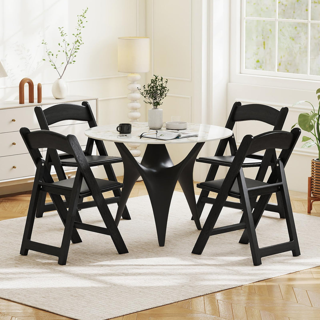 Giantex Folding Chairs Portable Resin Event Chairs with Padded Seat