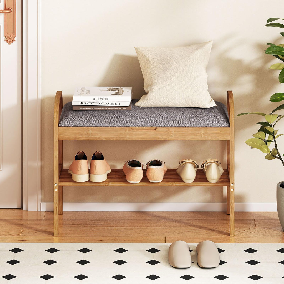 Giantex Shoe Bench with Flip-Top Storage for Hallway
