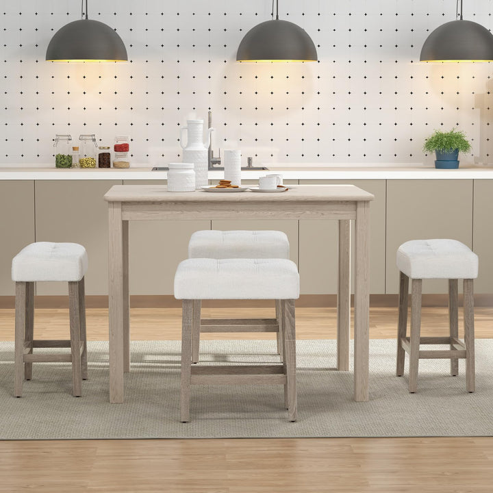 Giantex Sherpa Bar Stools, 24" Counter Height Kitchen Bar Stools with Cushioned Seat