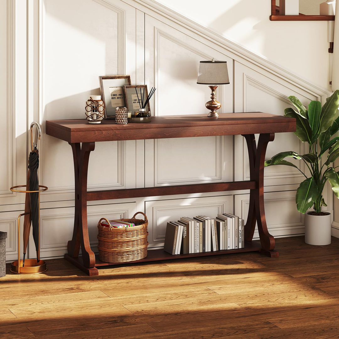 Giantex 52" Narrow Console Table with Storage Shelf & Anti-Tip Kit for Entryway Living Room