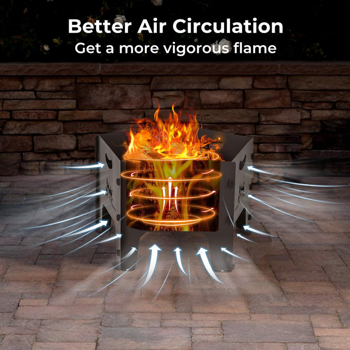 Giantex Portable Fire Pit for Outside - 19" Collapsible Wood Burning Fire Pit