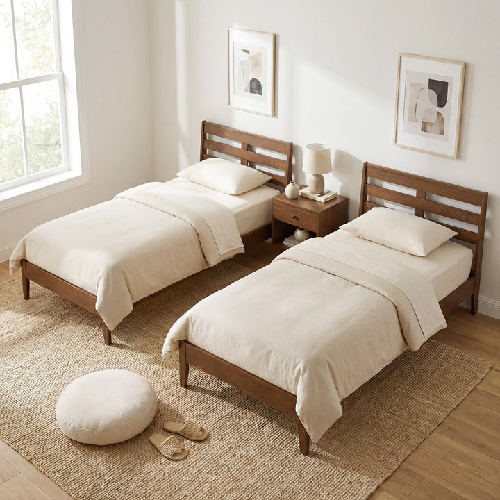 Giantex Twin Size Bed Frame with Slat Headboard