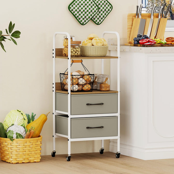 Giantex Utility Rolling Cart with Foldable Fabric Drawers