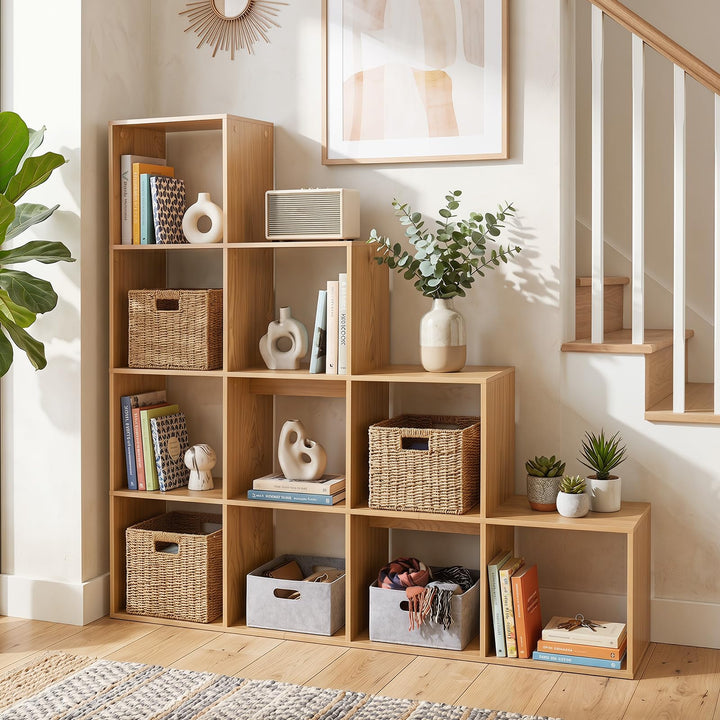 Giantex 51" Wooden 10-Cube Stepped Bookcase for Living Room