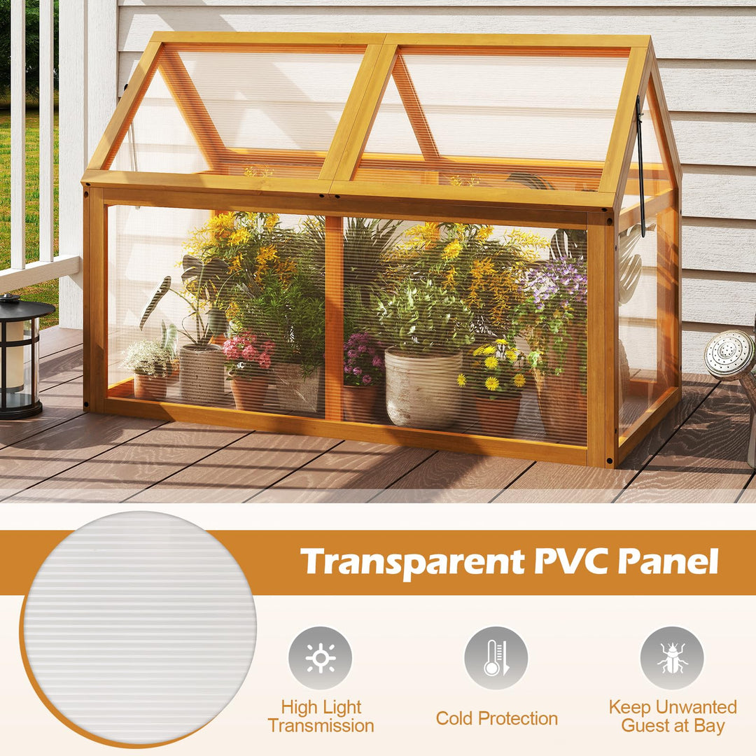 Giantex Portable Raised Flower Planter Protection with Transparent Panels & Adjustable Roof