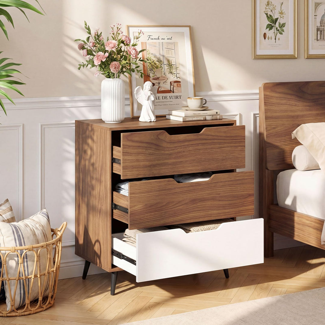 Giantex 3-Drawer Rustic Farmhouse Wooden Storage Dresser
