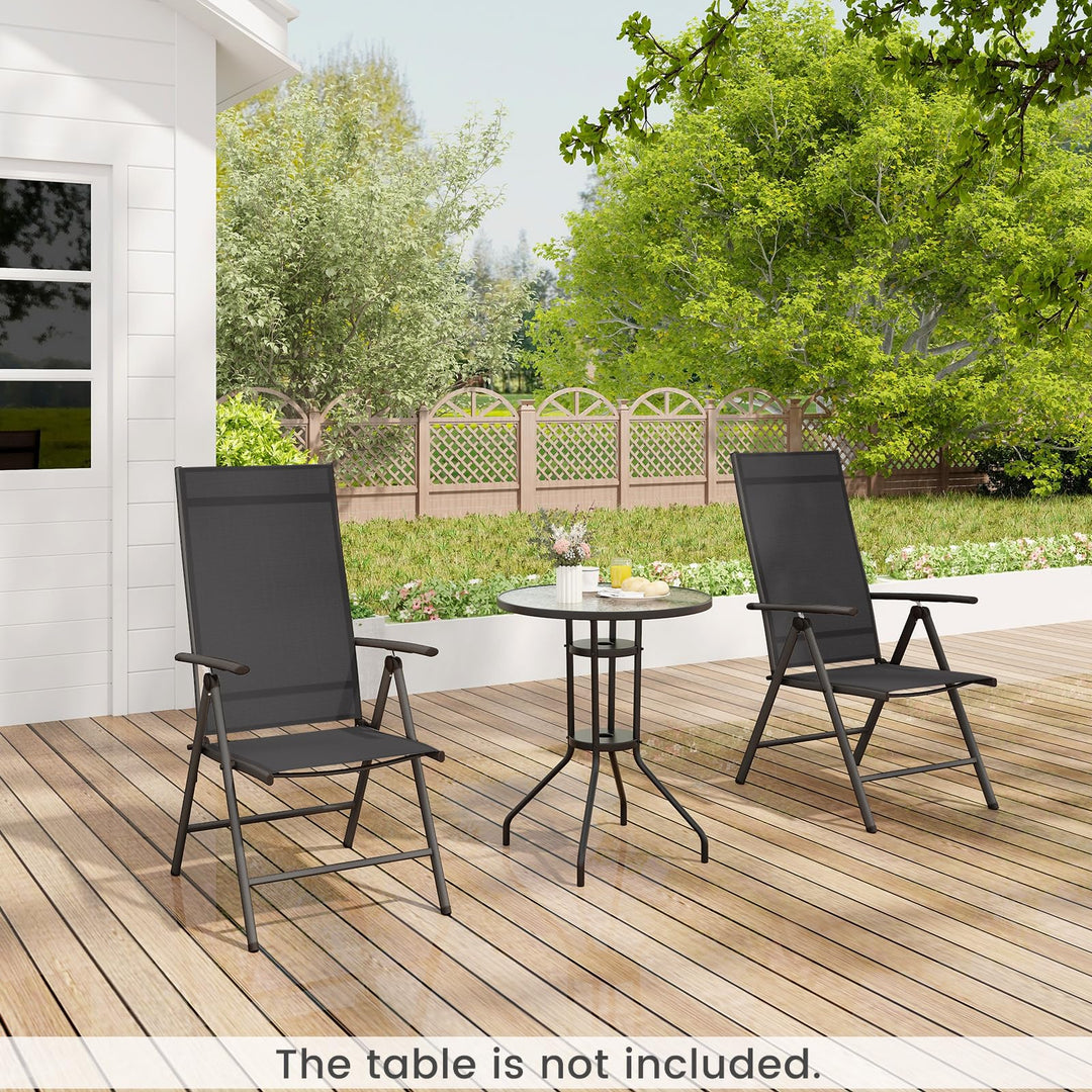 Giantex Folding Patio Chairs, High Back Outdoor Chairs with 7-Level Adjustable High Backrest