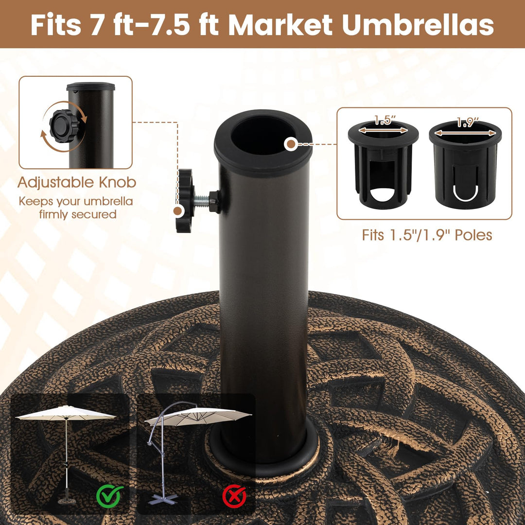 GIANTEX Patio Umbrella Base with Metal Holder Fits 1.5"-1.9" Pole