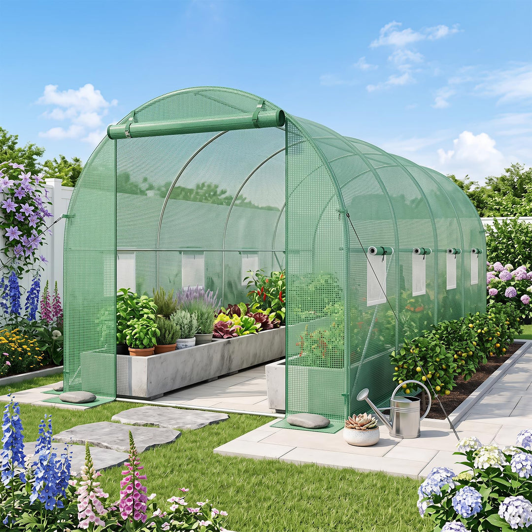 Giantex 15 x 7 x 7 ft Walk-in Tunnel Greenhouse for Outdoors