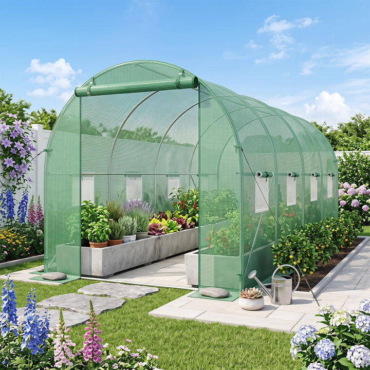Giantex 15 x 7 x 7 ft Walk-in Tunnel Greenhouse for Outdoors