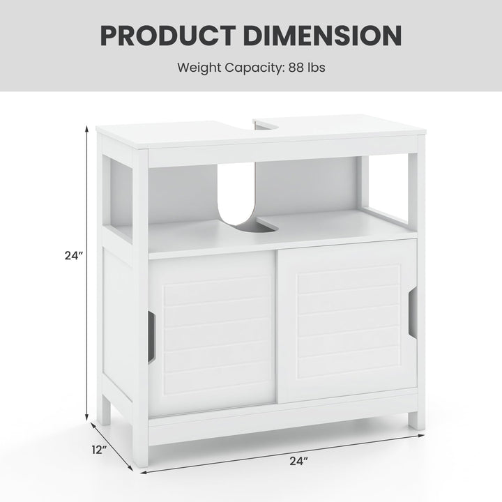 Giantex Pedestal Sink Storage Cabinet - Bathroom Vanity Without Vessel Sink, Storage Cabinet, Bathroom Space Saver Organizer