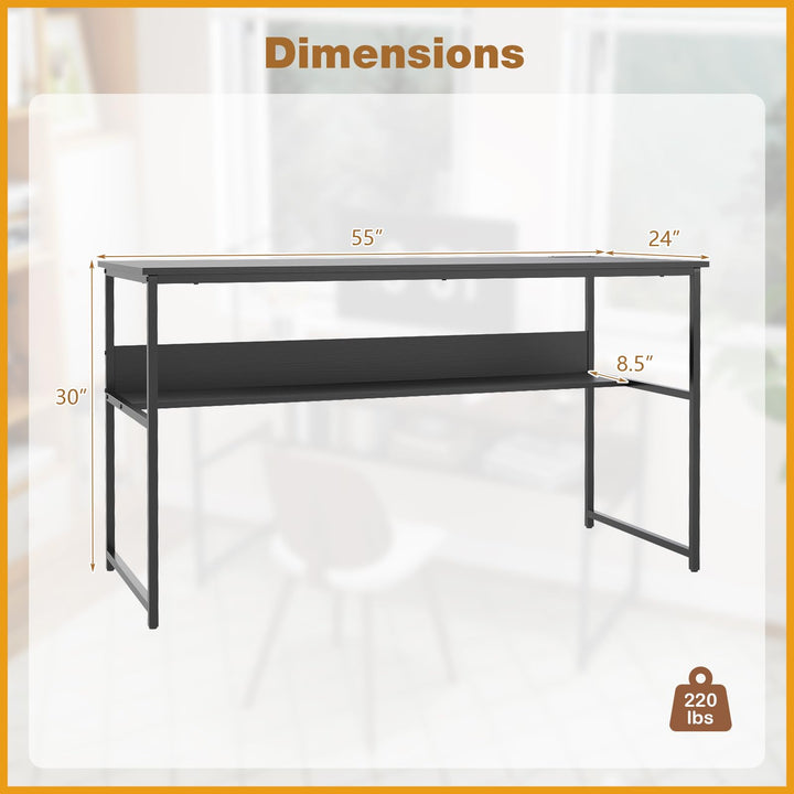Giantex 55 Inch Computer Desk with Charging Station