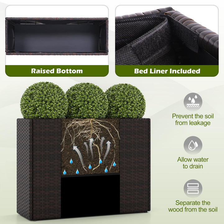 Giantex 32”x11”x24" Wicker Raised Garden Bed