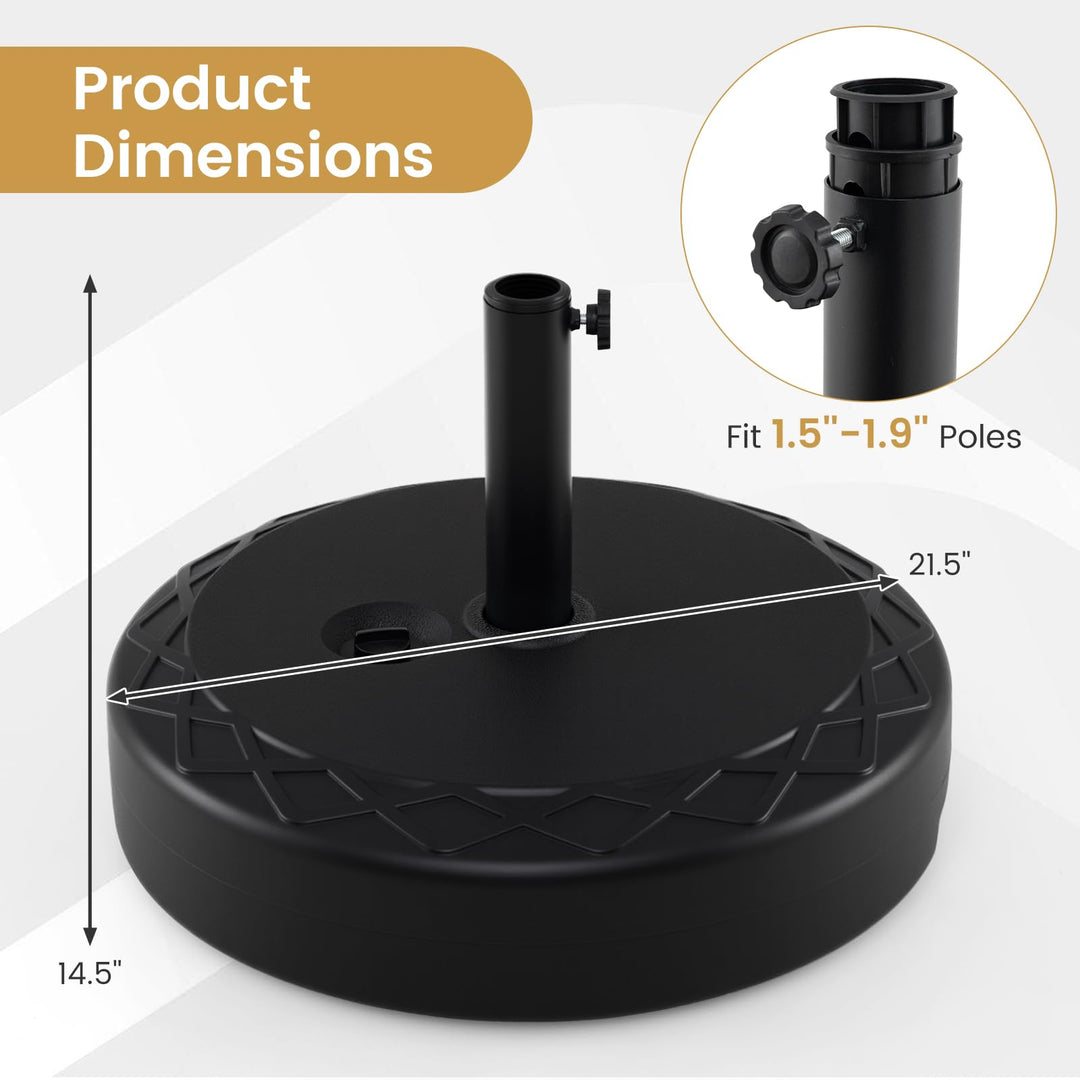 Giantex Fillable Patio Umbrella Base | 110 lbs Heavy Duty Umbrella Stand with 2 Adapters