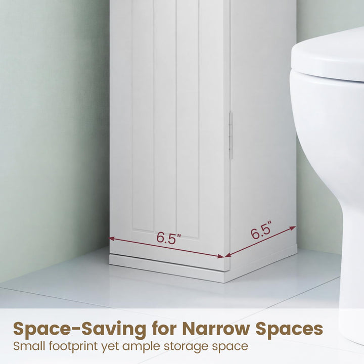 Giantex Small Bathroom Storage Cabinet with Door and Removable Shelves