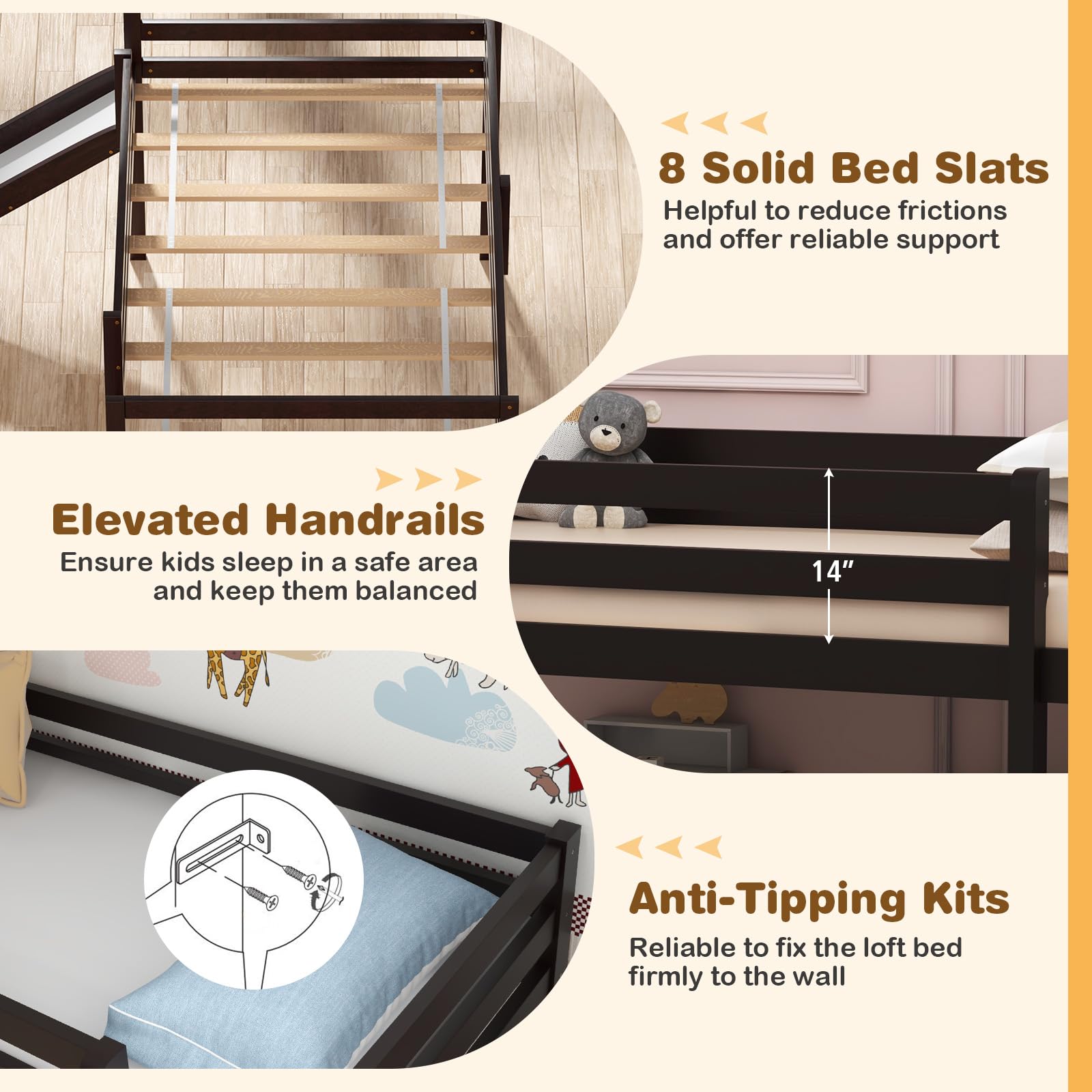 Giantex Loft Bed with Slide