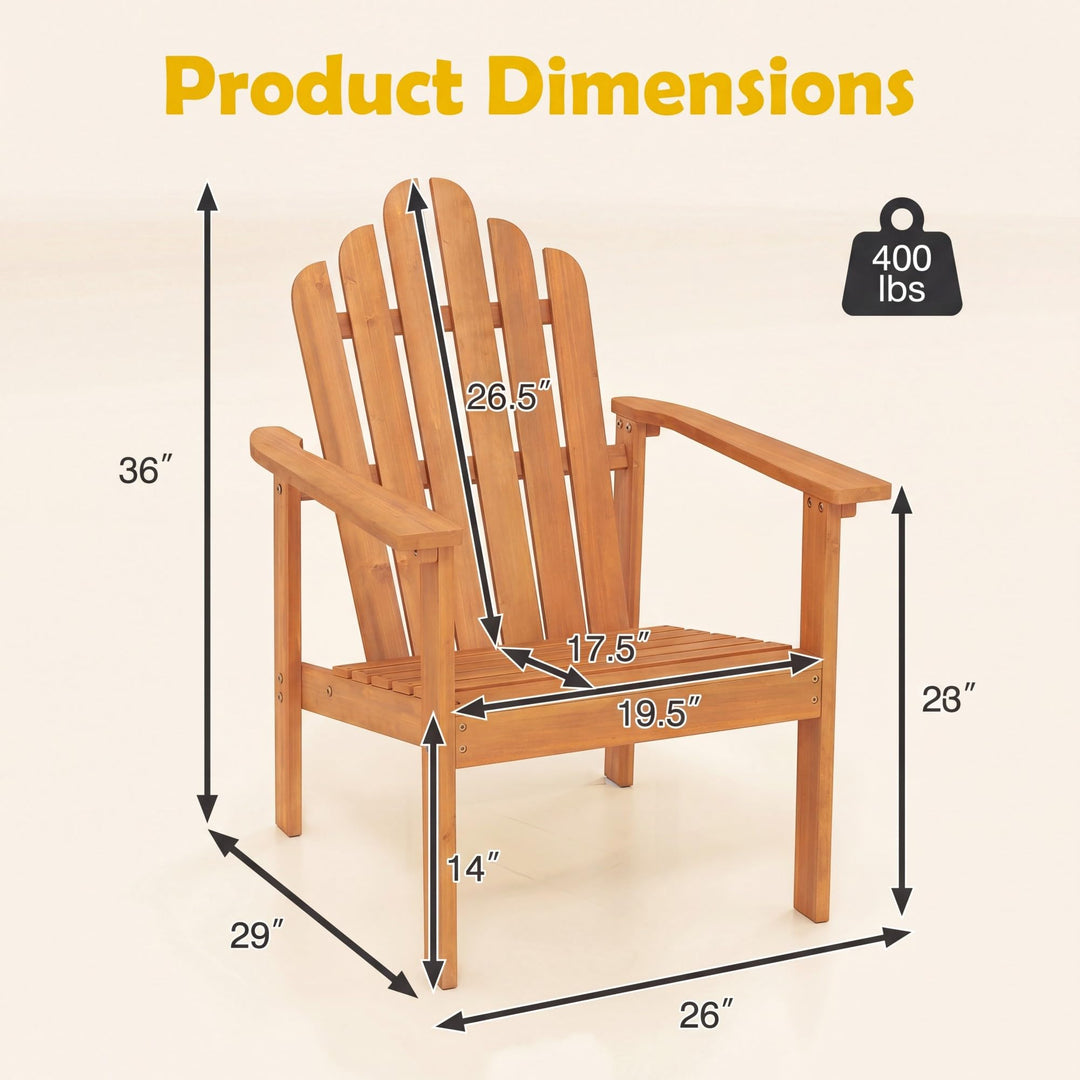 Giantex Outdoor Patio Stackable Adirondack Chair with Slatted Backrest &amp; Seat (1/2/4)
