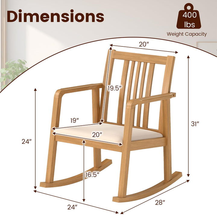 Giantex Rocking Chair with Cushioned Seat for Living Room