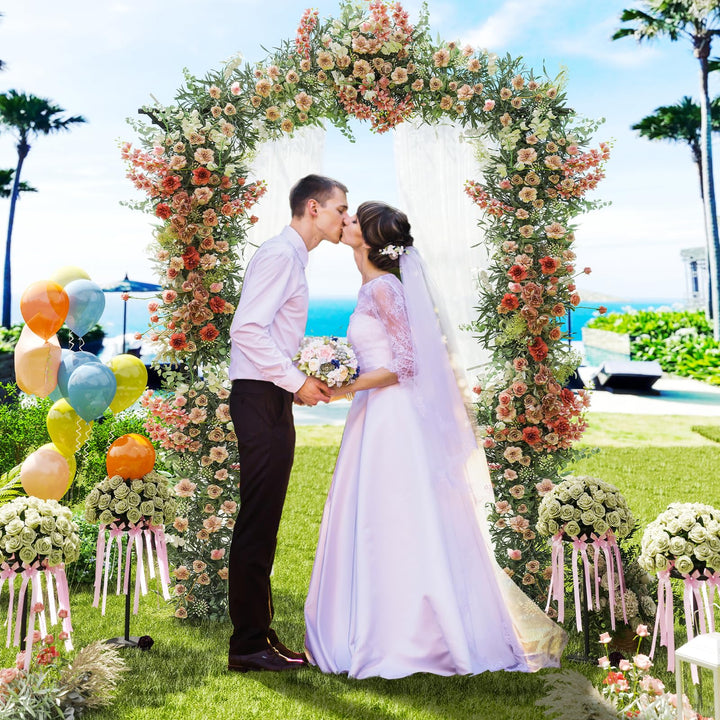 Giantex Garden Arch Trellis 67''W x 83''H Metal Arbor