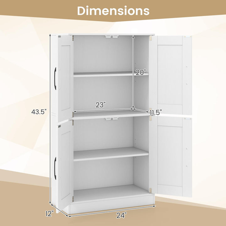 Giantex Bathroom Cabinet 43.5 inch Storage Cabinet with Doors and Adjustable Shelves