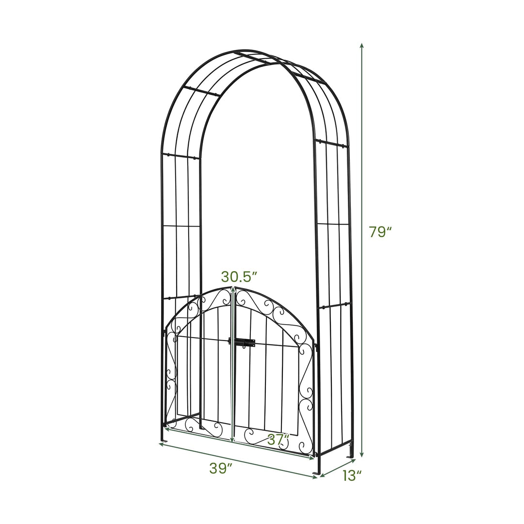 Giantex 79" H x 39" W Garden Arch with Gate