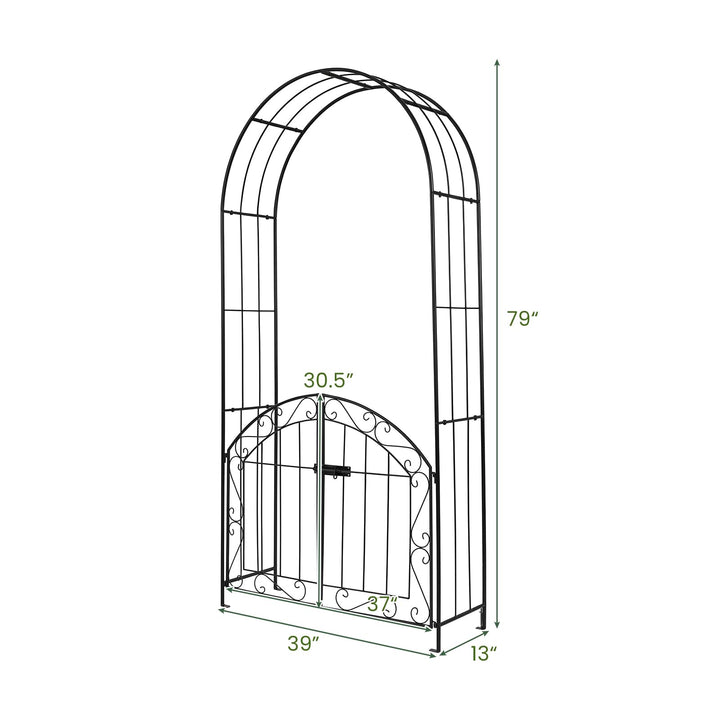 Giantex 79" H x 39" W Garden Arch with Gate