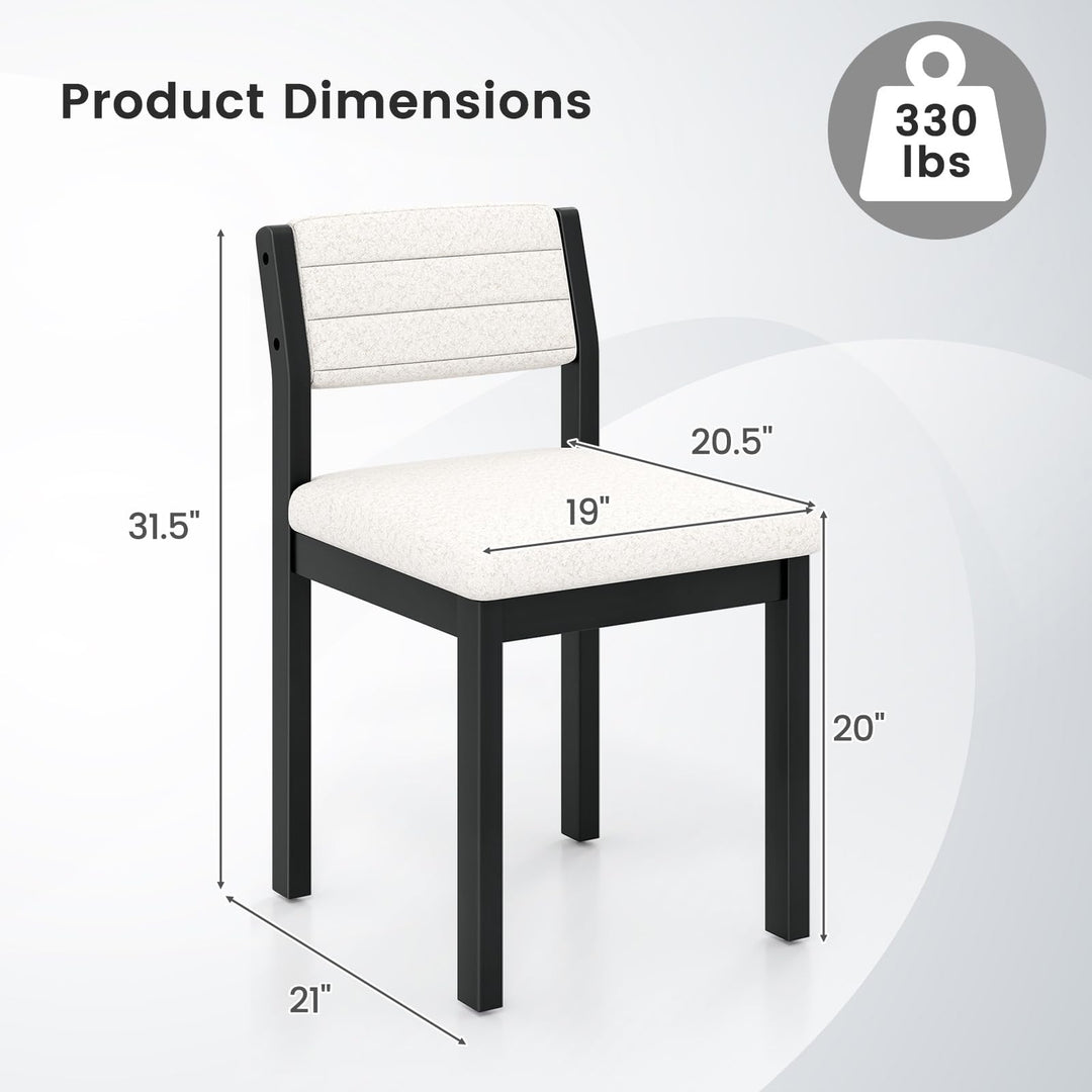 Giantex Sherpa Kitchen Chairs with Wood Frame & Padded Seat
