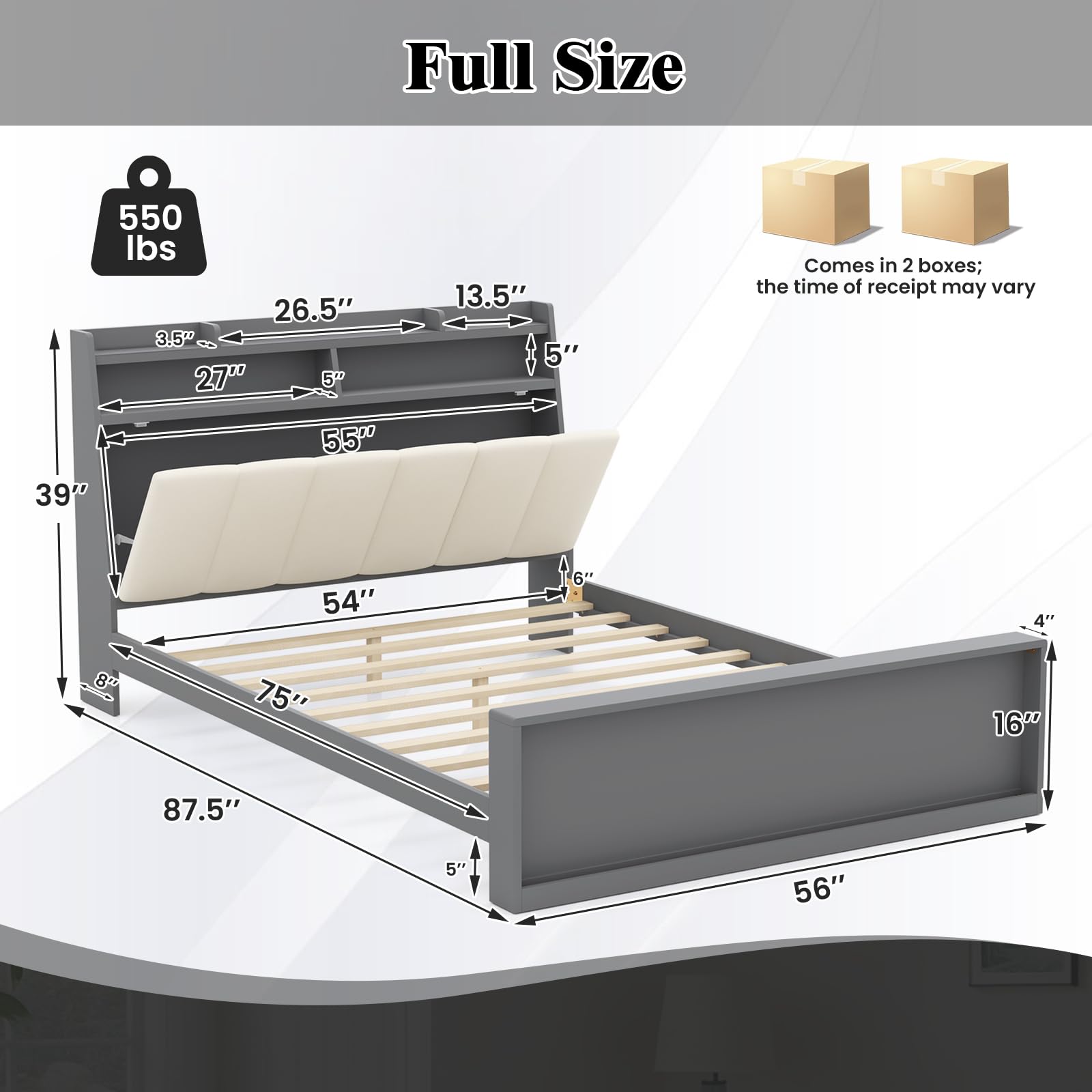 Giantex Full Size Bed Frame with Storage