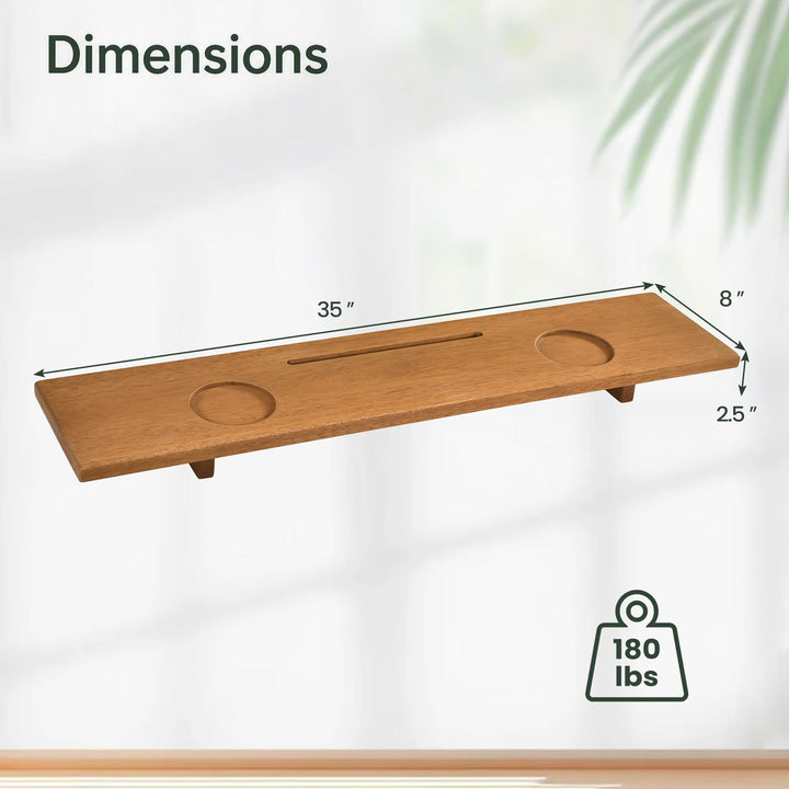 GIANTEX 35" x 8" Large Wood Bath Tray for Bathtubs with Adjustable Legs