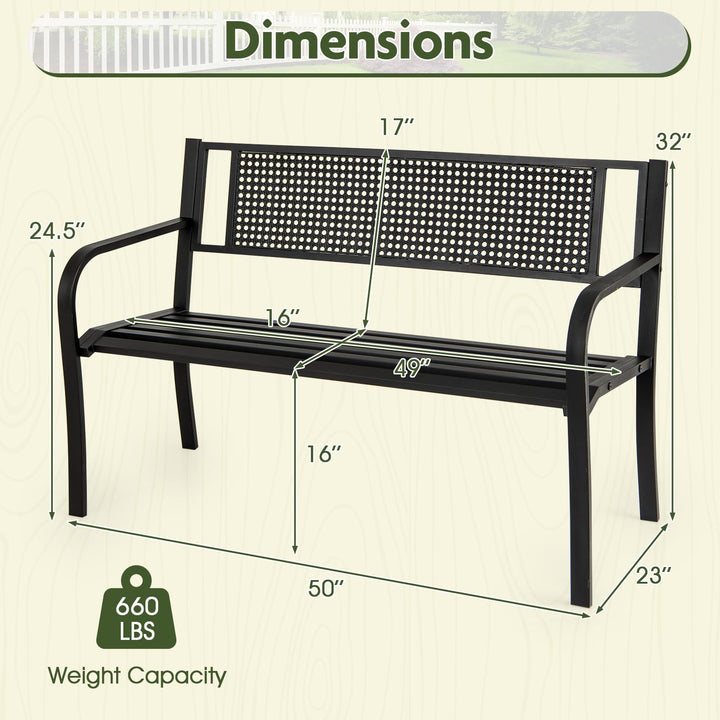 Giantex 660lbs Garden Bench with Backrest for Patio