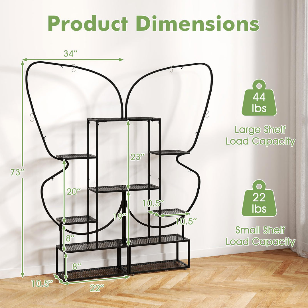 Giantex 2 Pack 6-Tier Butterfly-Shaped Plant Stand Indoor