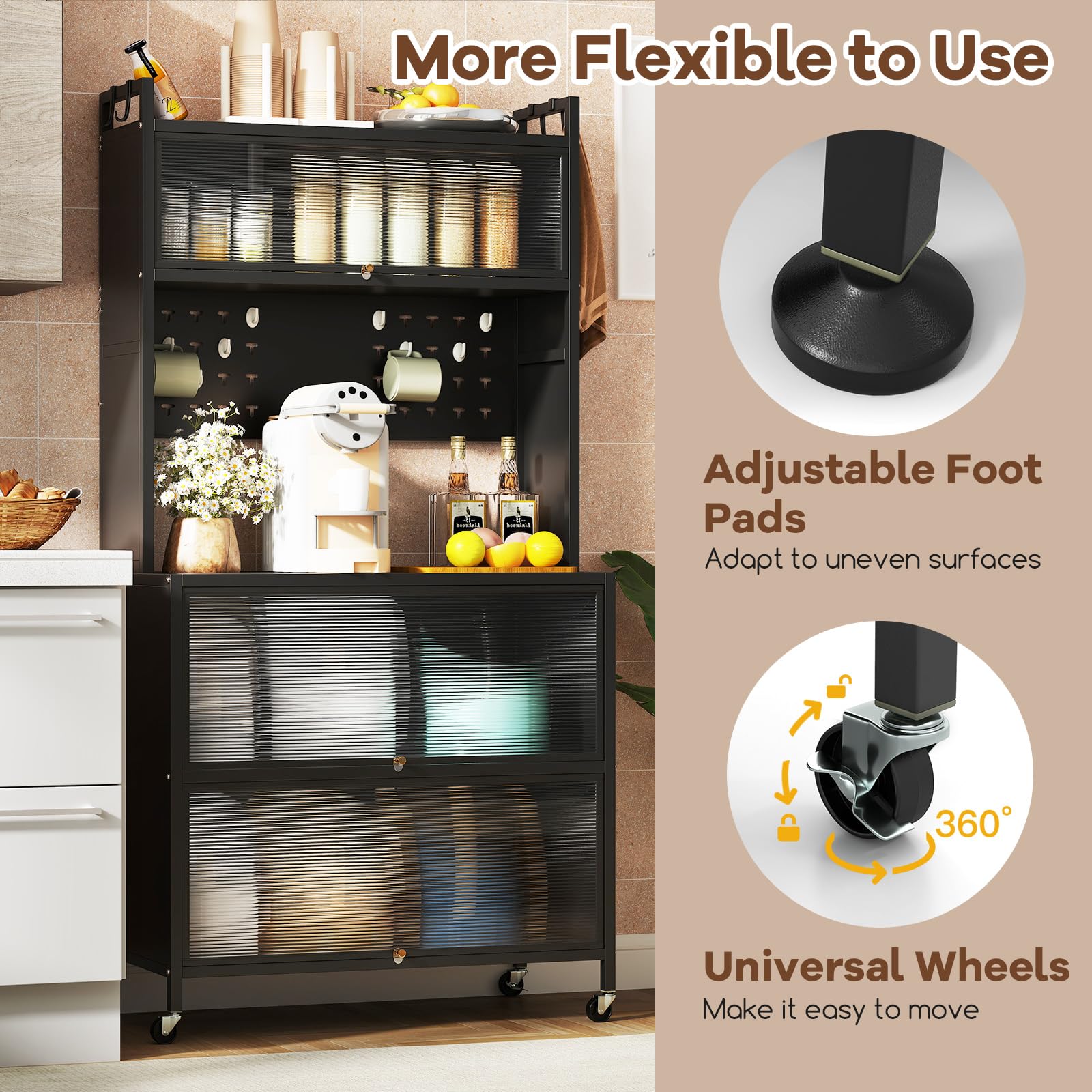 Giantex 5 Tier Rolling Kitchen Bakers Rack with Wheels