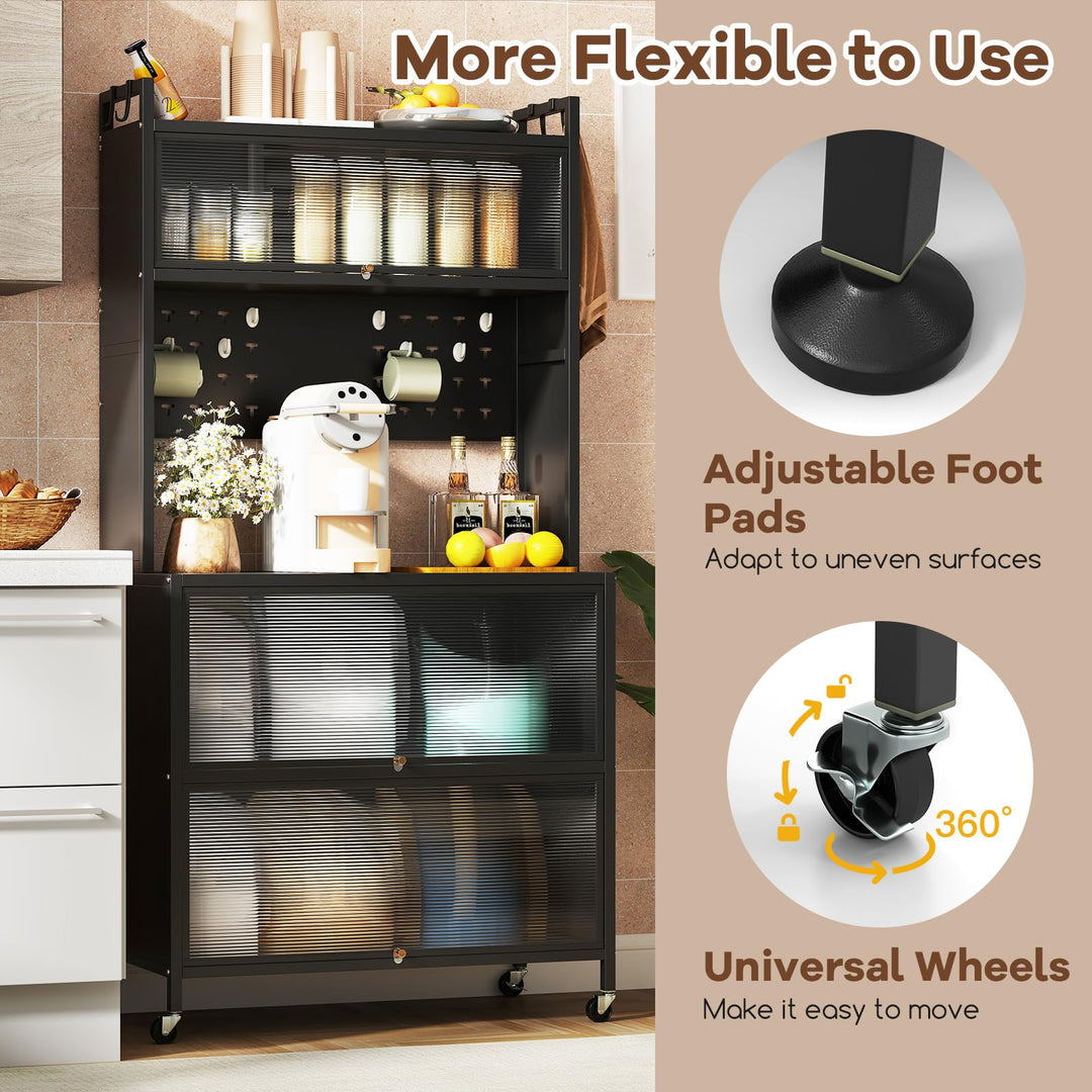 Giantex 5 Tier Rolling Kitchen Bakers Rack with Wheels