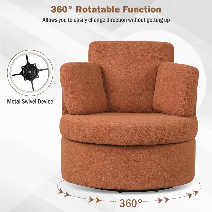 Giantex 360° Swivel Accent Chair with Half Moon Storage Ottoman