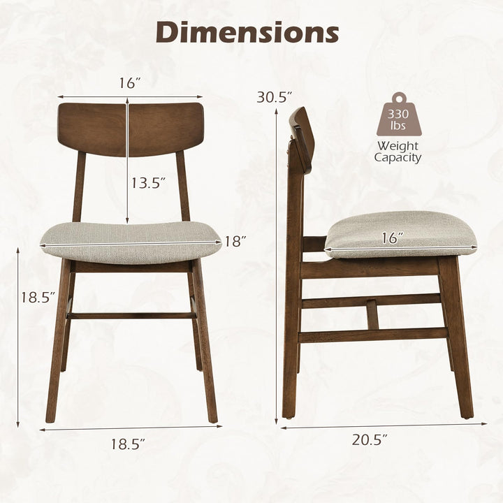Giantex Solid Rubber Wood Dining Room Chairs with Curved Backrest