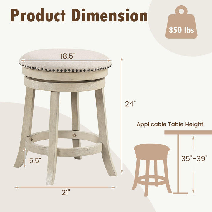 Giantex 24"Swivel Bar Stools Set of 2/4 with Comfy Padded Seat Cushion
