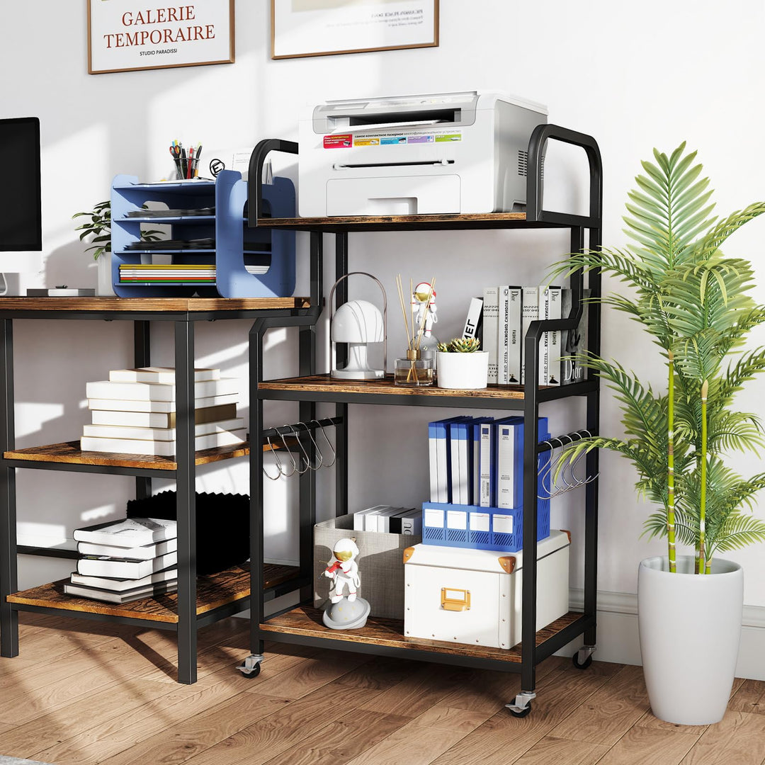 Giantex 3-Tier Rolling Printer Stand with Storage Shelves