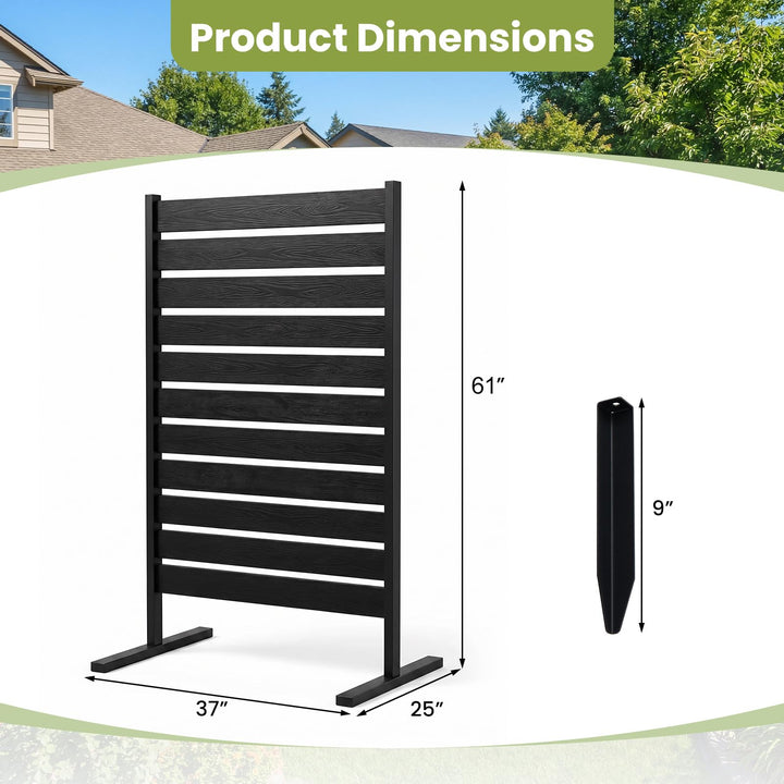 Giantex 37" W x 61" H Outdoor Privacy Fence Screen with Ground Stakes &amp; Base Feet (1/2)