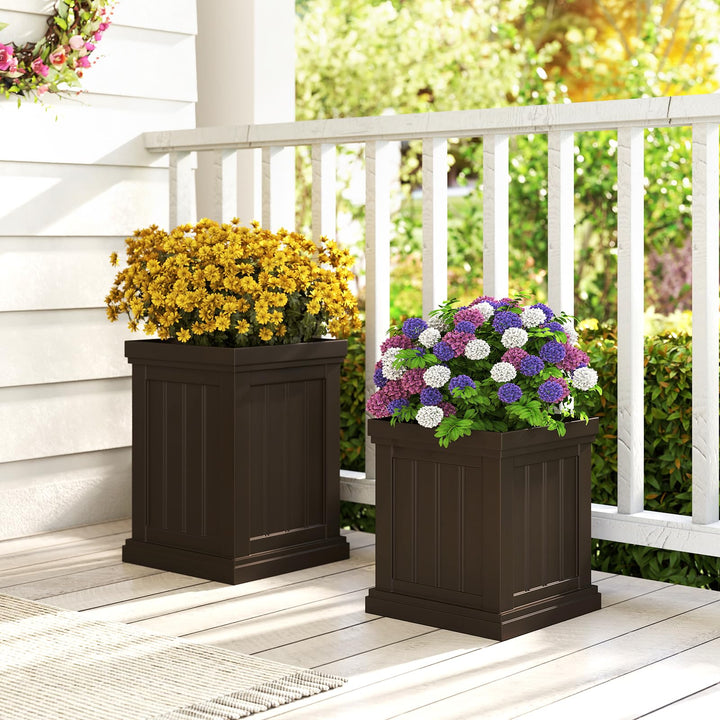 Giantex 19" Large & 13” Small Flower Pots with Drainage Holes & Nesting Design