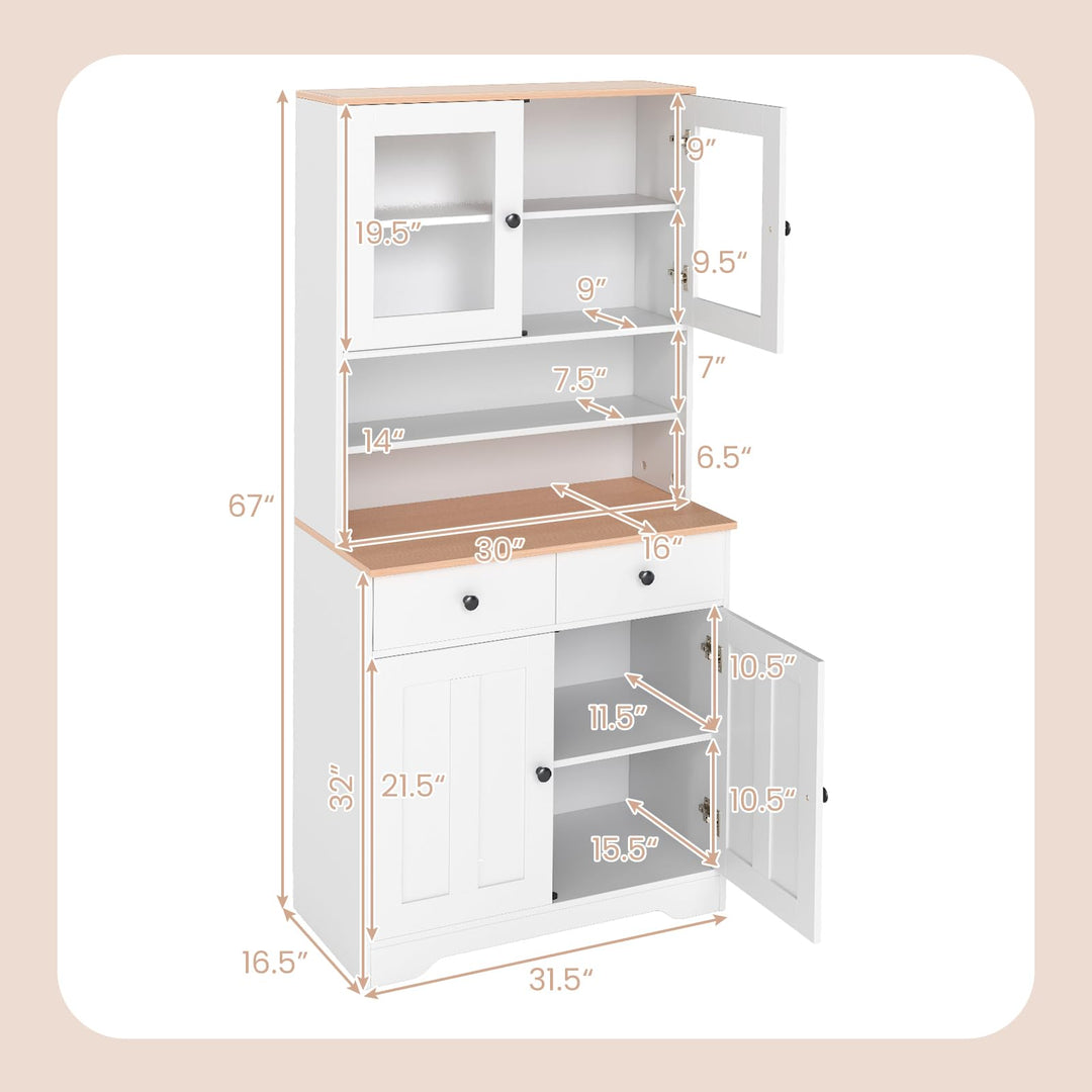 Giantex 67" Kitchen Pantry Cabinet for Dining Room