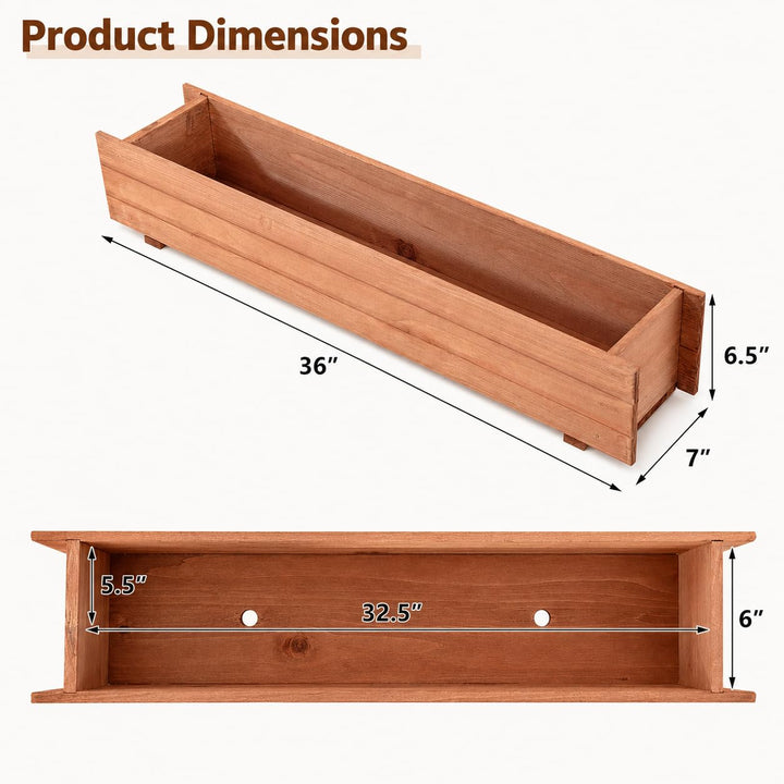 Raised Garden Bed Flower or Vegetable Planter (36" L X 7" W X 6.5" H)