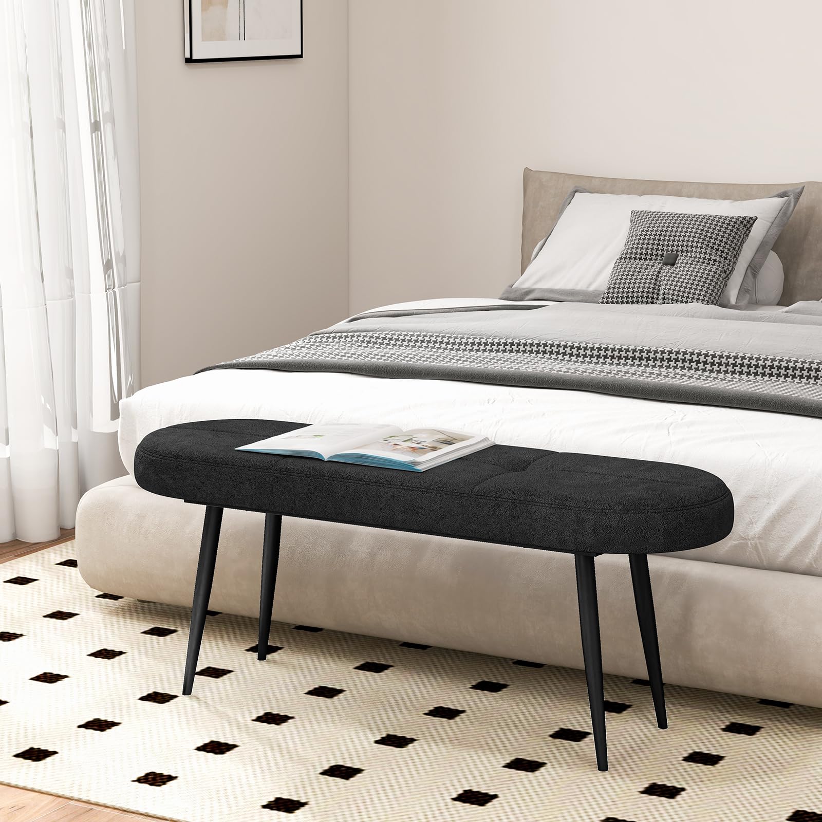 Giantex 47 inch Entryway Bench - End of Bed Bench