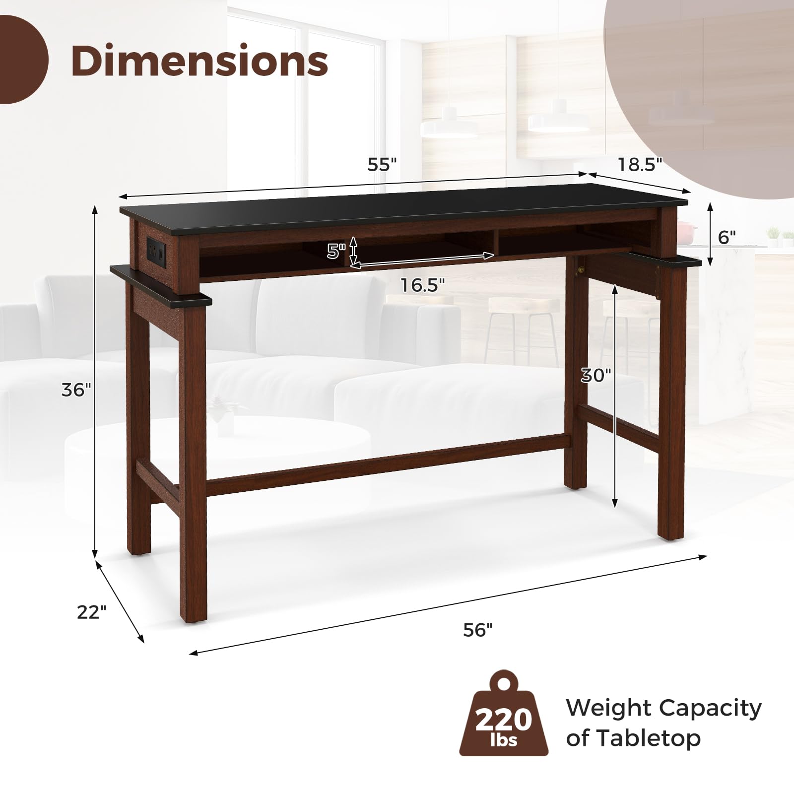 Giantex Bar Table, Counter Height Table