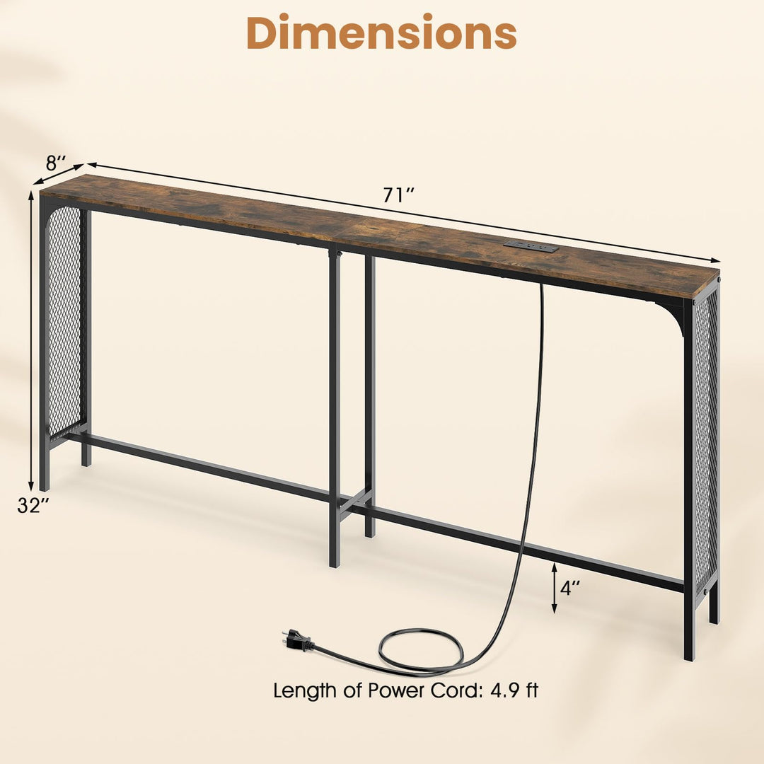 Giantex 71” Console Table with Power Outlet