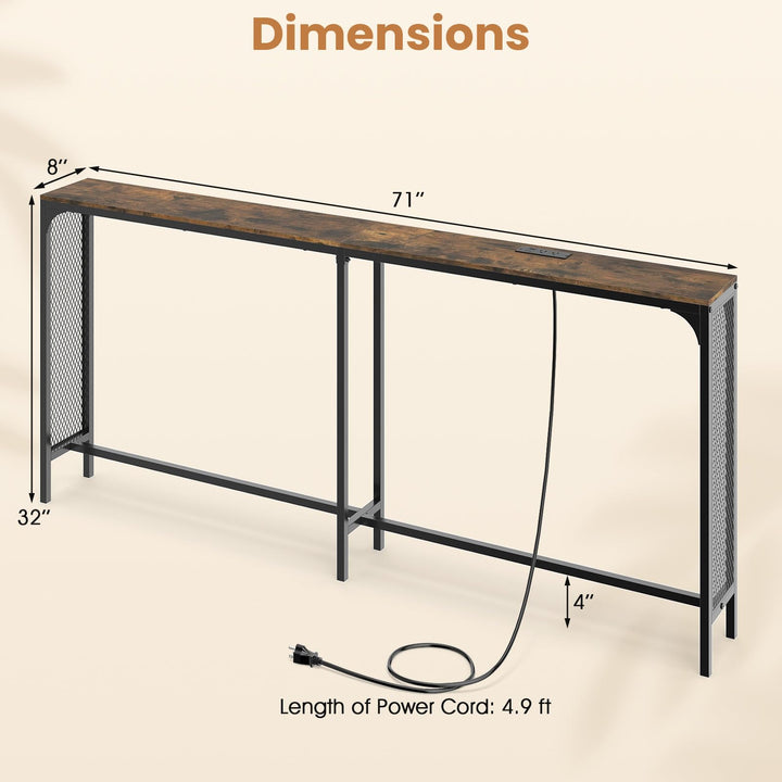 Giantex 71” Console Table with Power Outlet
