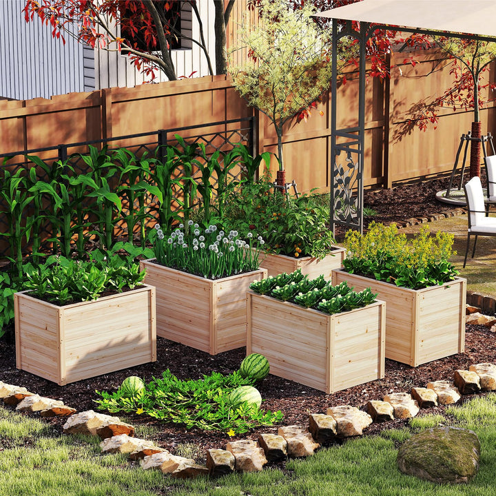 Giantex Wood Raised Garden Bed for Patio Backyard