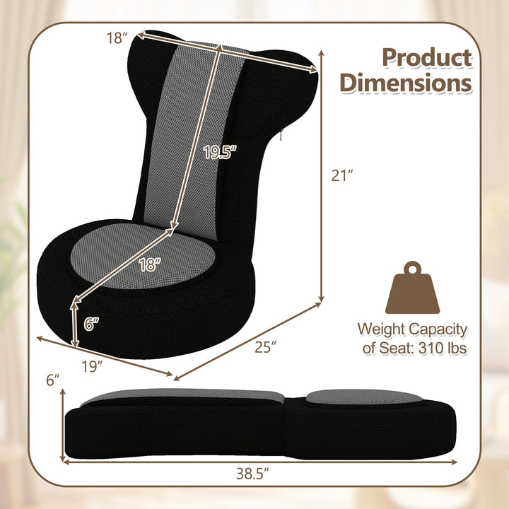 Giantex Floor Comfy Gaming Leisure Chair with Adjustable Headrest and Backrest