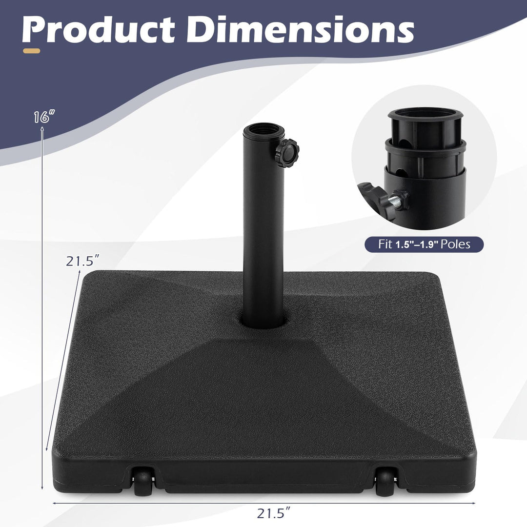 Giantex Rolling Fillable Patio Umbrella Base | 90 lbs Heavy Duty Umbrella Stand with 2 Wheels